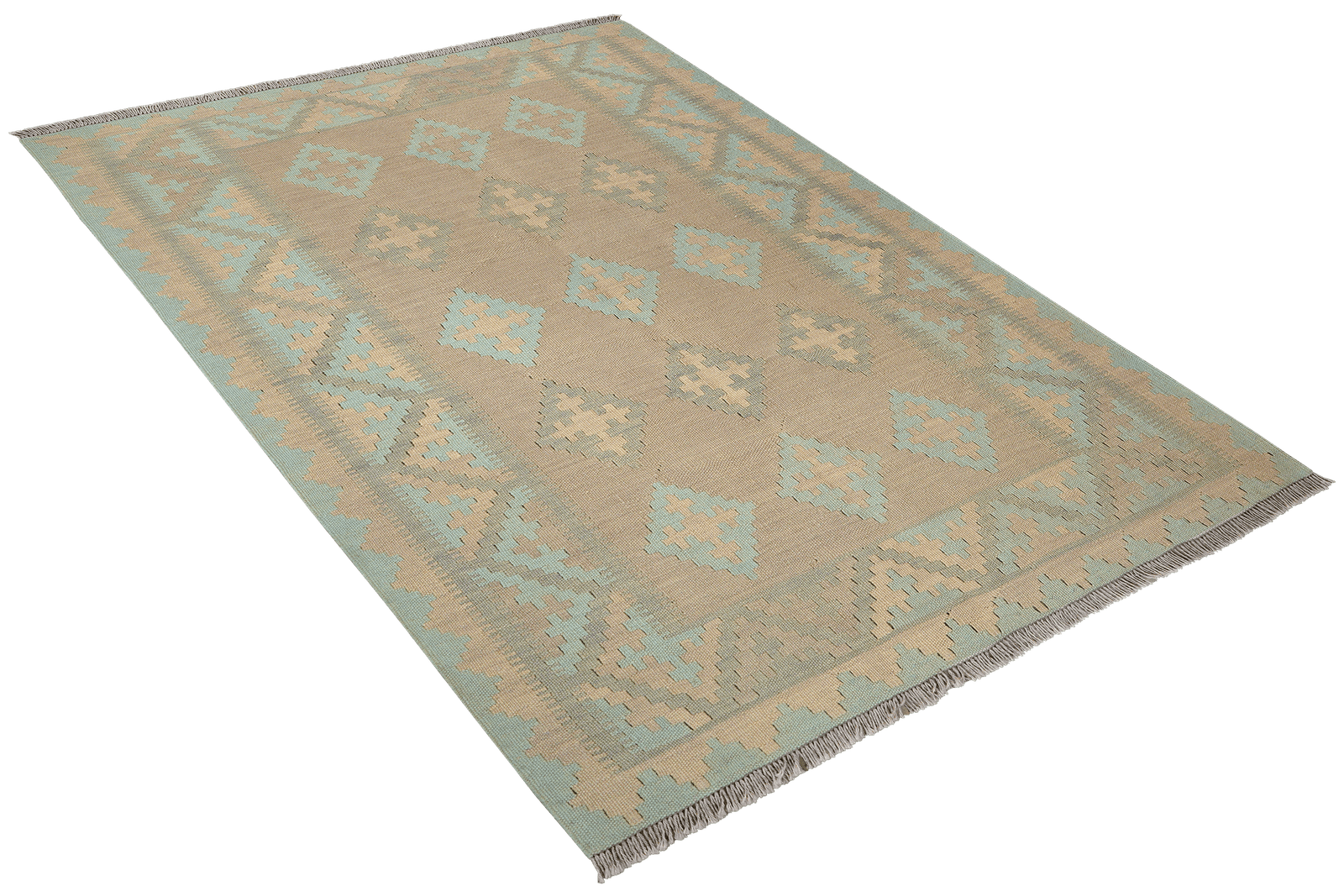 Kelim Gashgai — Handmade, 125x173 cm, Grey, 100% Virgin Wool | View 4