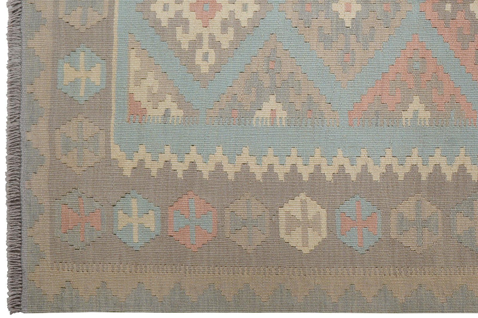 Kelim Gashgai — Handmade, 127x181 cm, Green, 100% Virgin Wool | View 3