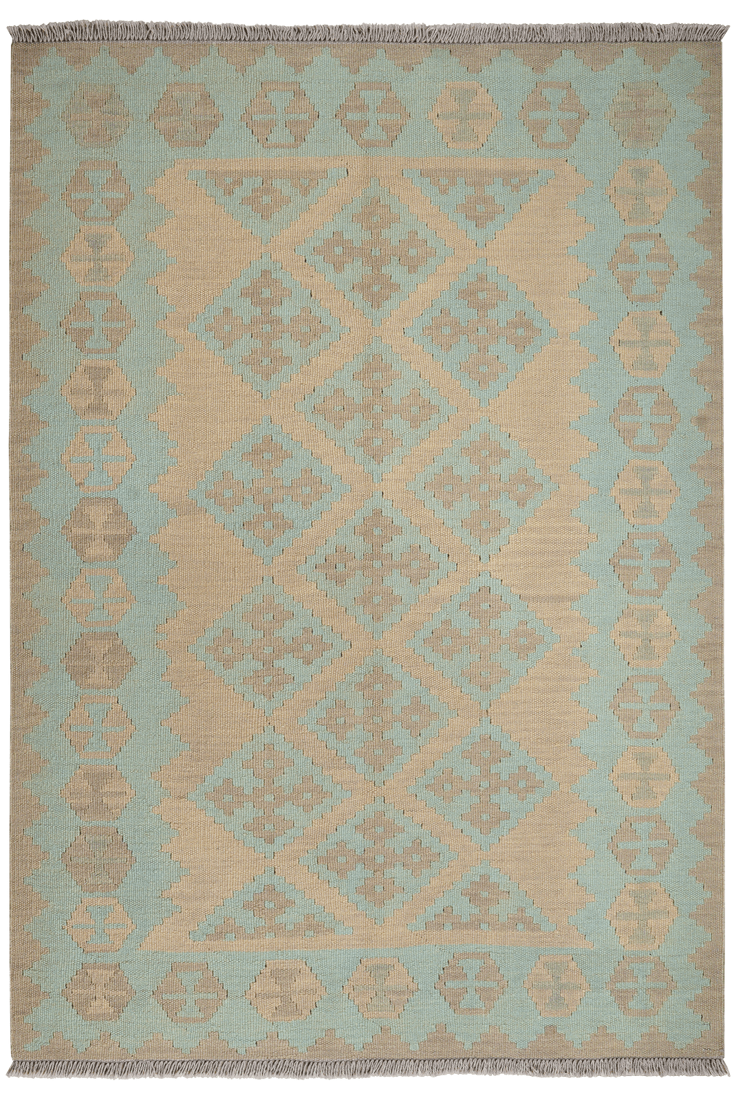 Kelim Gashgai — Handmade, 119x173 cm, Beige, 100% Virgin Wool | Main view