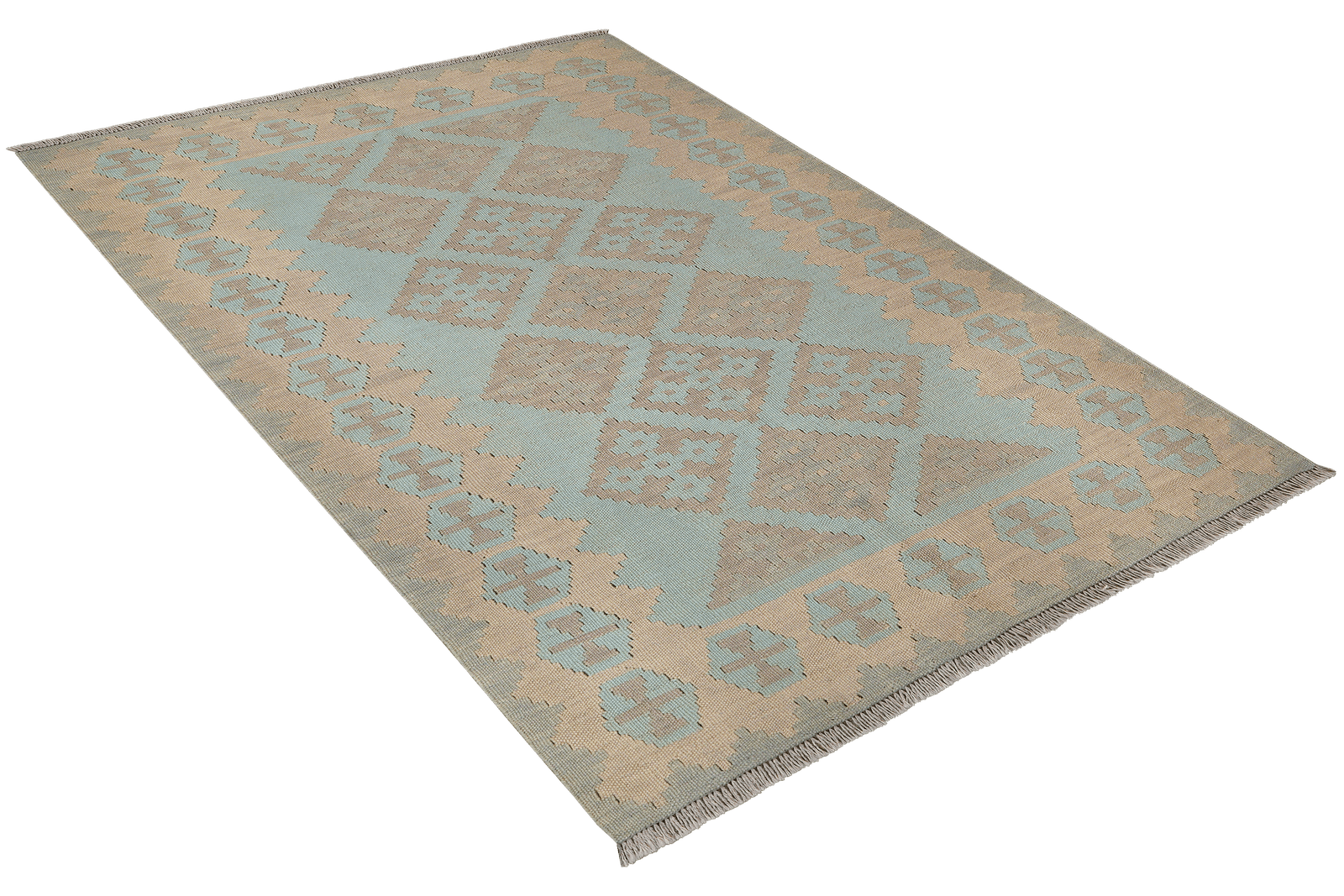 Kelim Gashgai — Handmade, 123x173 cm, Green, 100% Virgin Wool | View 4