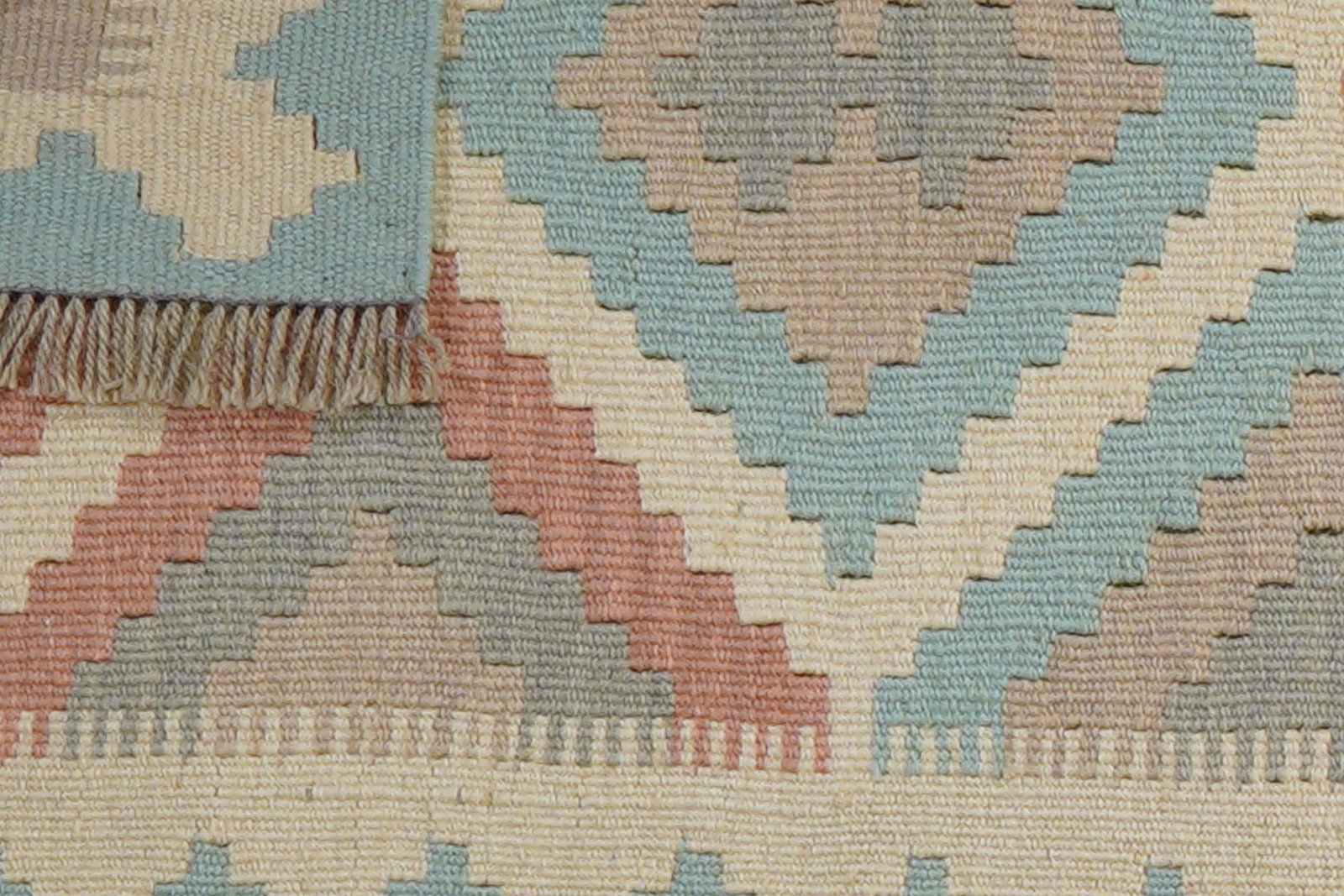 Kelim Gashgai — Handmade, 56x199 cm, Beige, 100% Virgin Wool | View 6