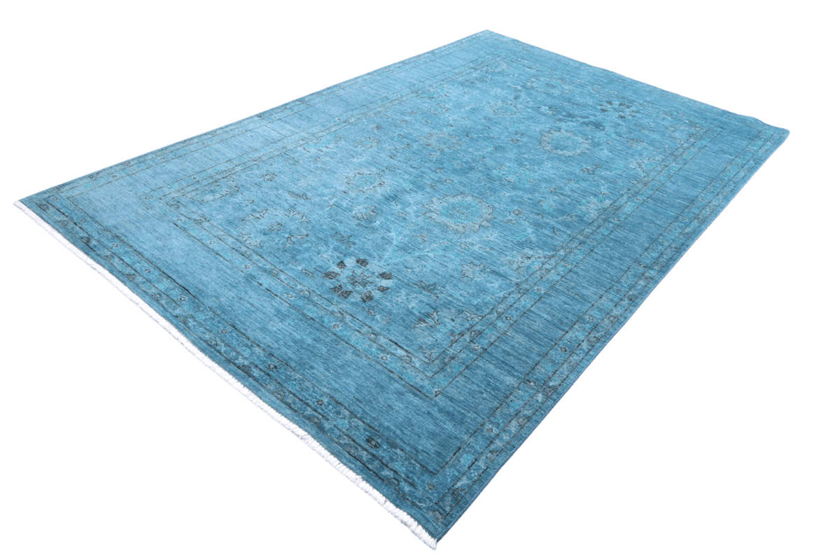 Shahi — Handmade, 168x246 cm, Blue, 100% Cotton | View 6