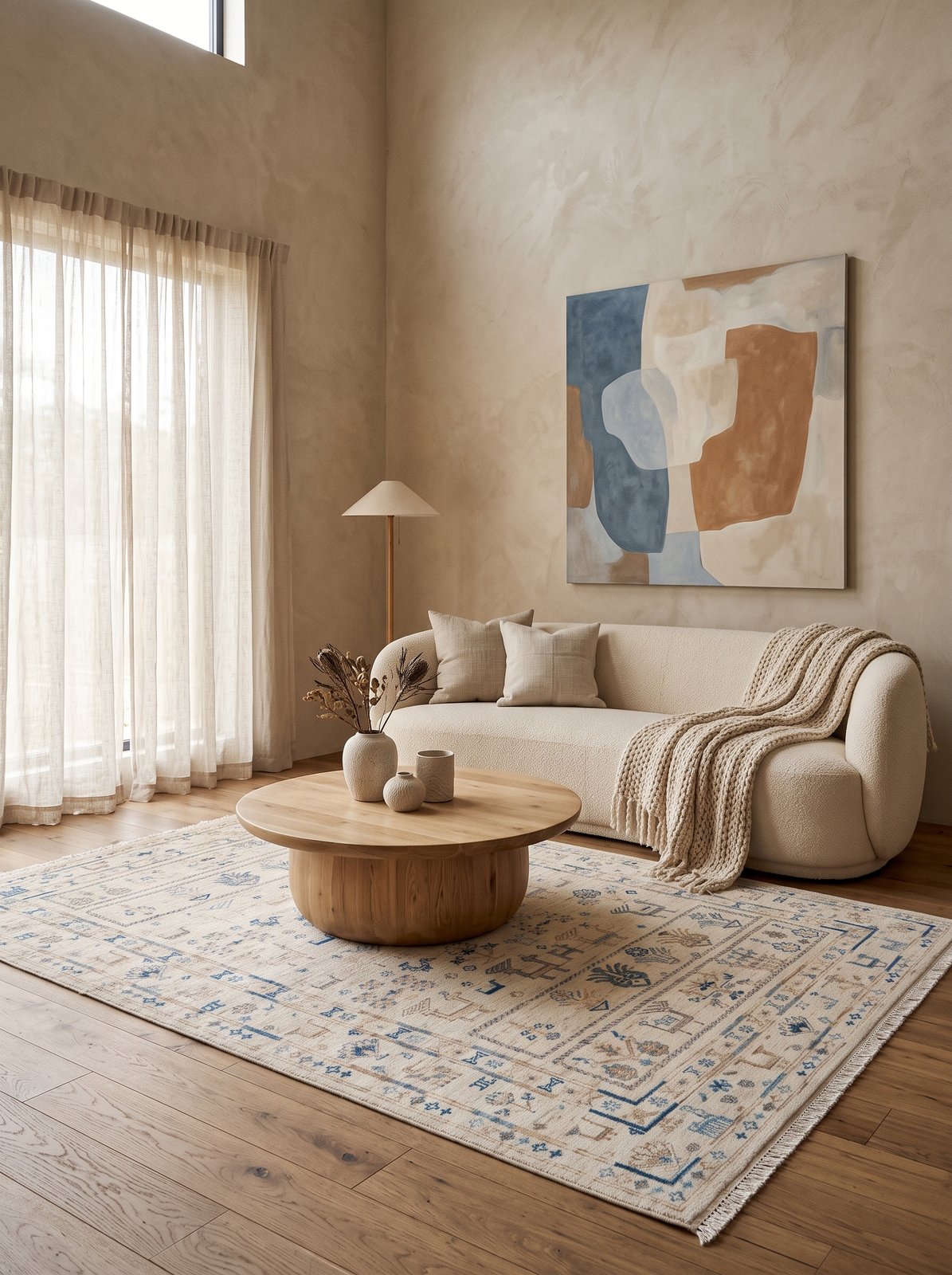 Shahi — Handmade, 121x185 cm, Beige, 100% Cotton | Detail view
