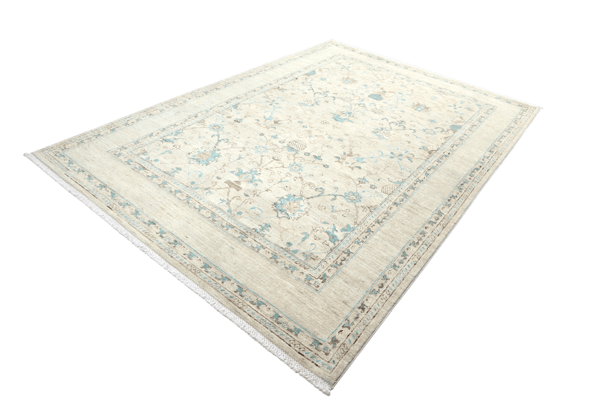 Shahi — Handmade, 177x244 cm, Beige, 100% Cotton | View 6
