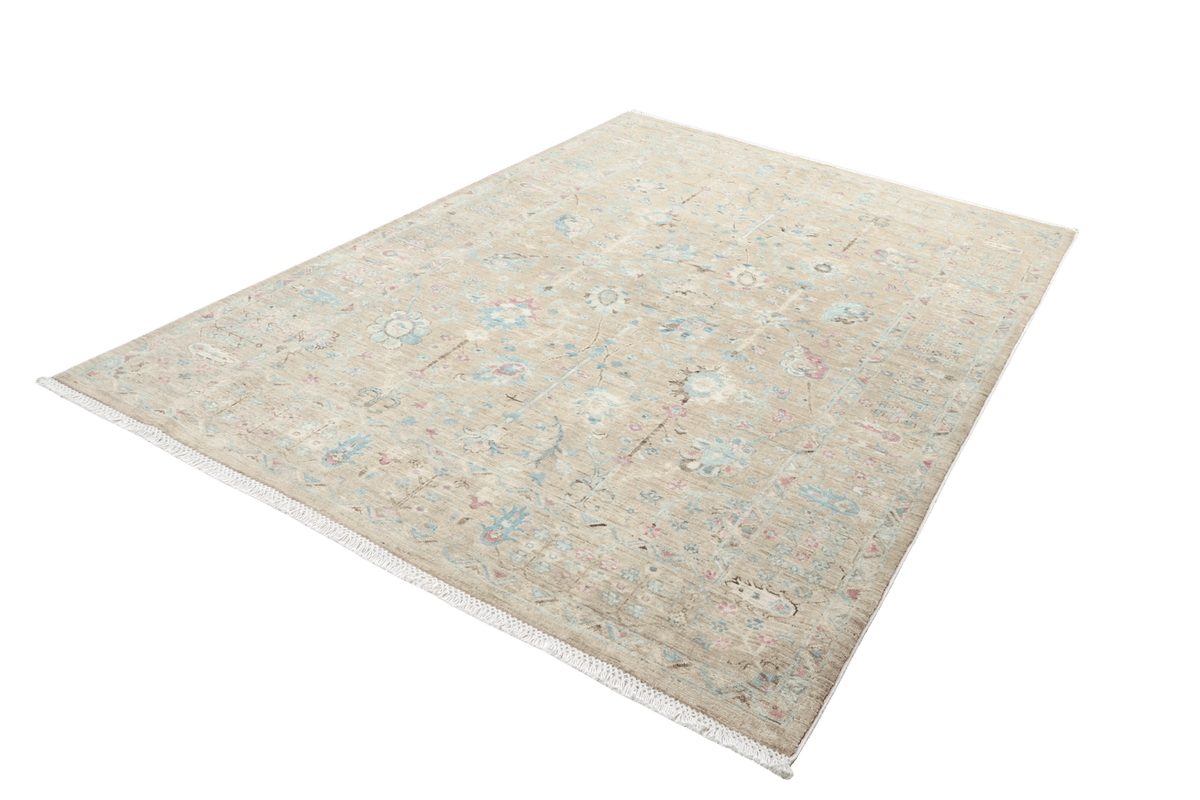 Shahi — Handmade, 170x235 cm, Beige, 100% Cotton | View 6