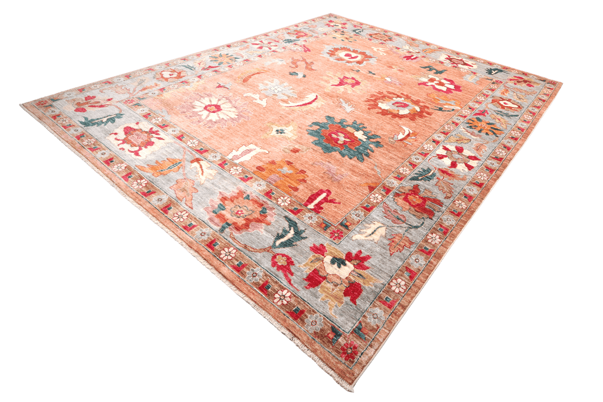 Ushak — Handmade, 246x299 cm, Orange, 100% Cotton | View 6