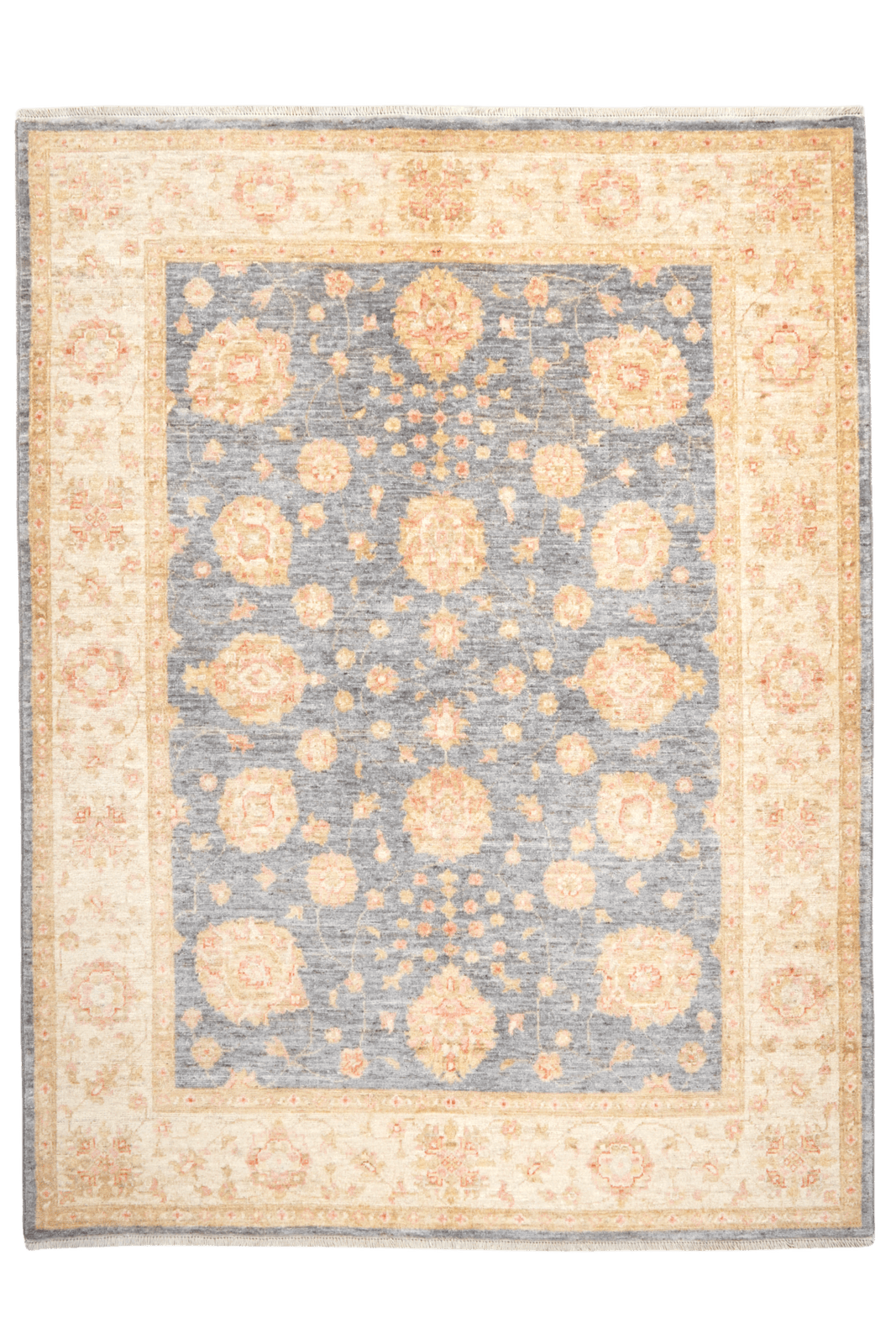 Kaizar — Handmade, 156x199 cm, Blue, 100% Cotton | Main view