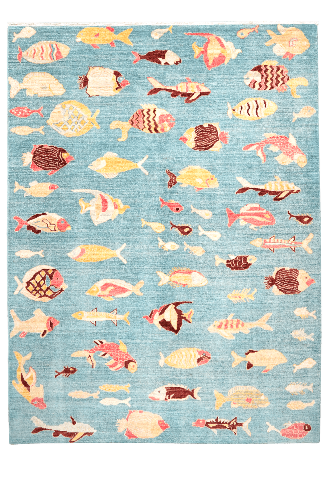 Mahi — Handmade, 176x238 cm, Blue, 100% Cotton | Main view
