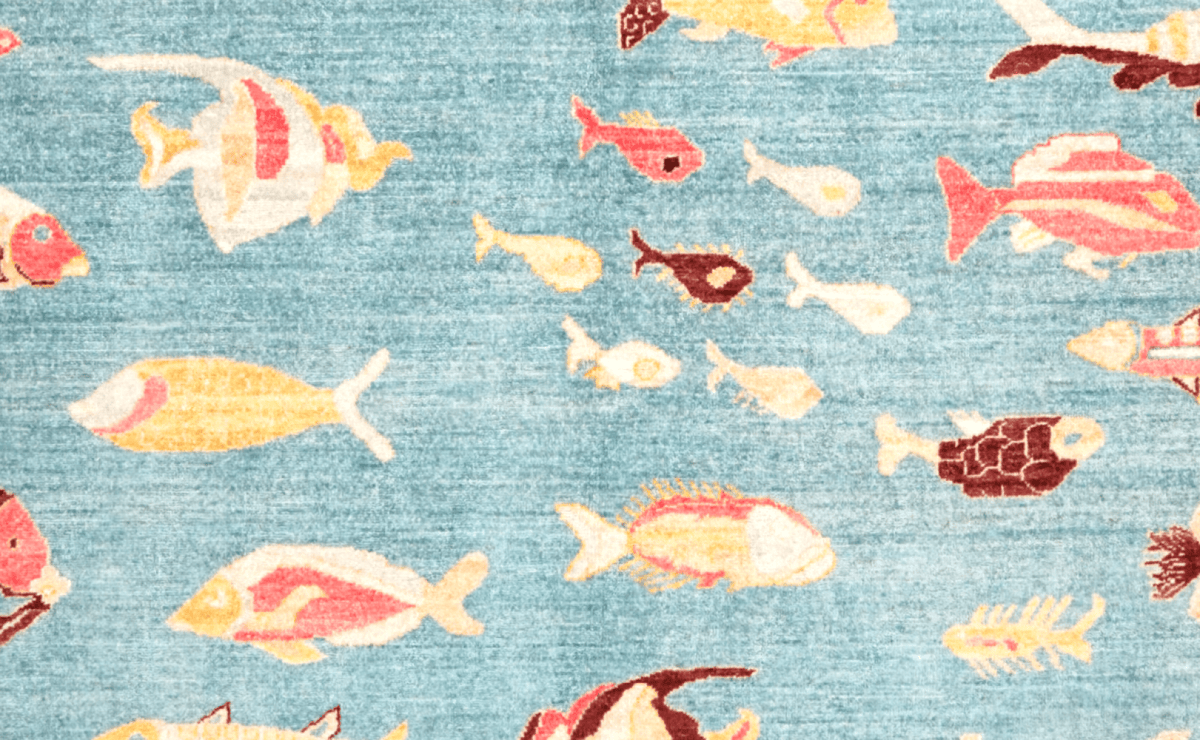 Mahi — Handmade, 176x238 cm, Blue, 100% Cotton | View 4