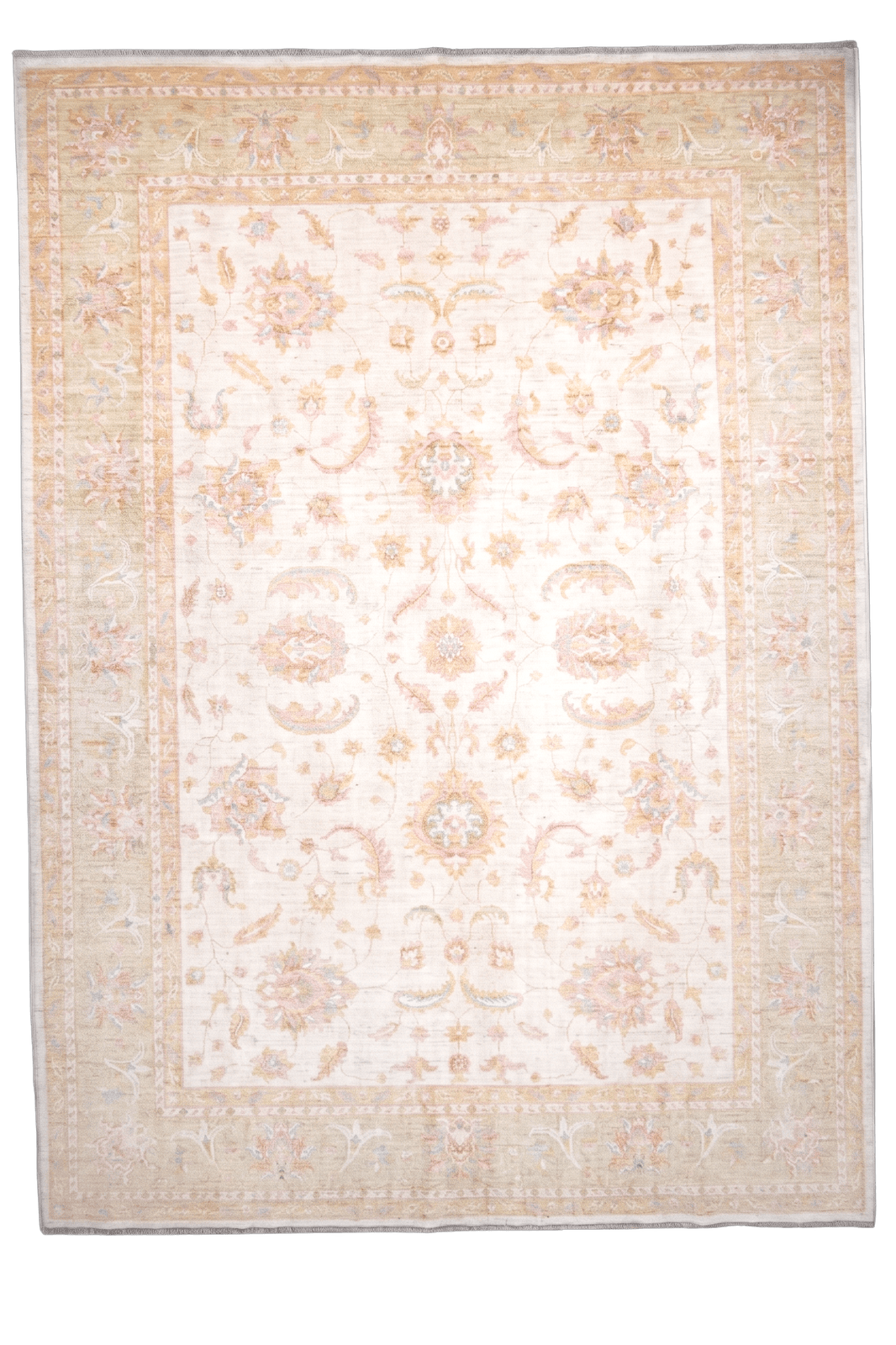Kaizar — Handmade, 256x347 cm, Beige, 100% Cotton | Main view