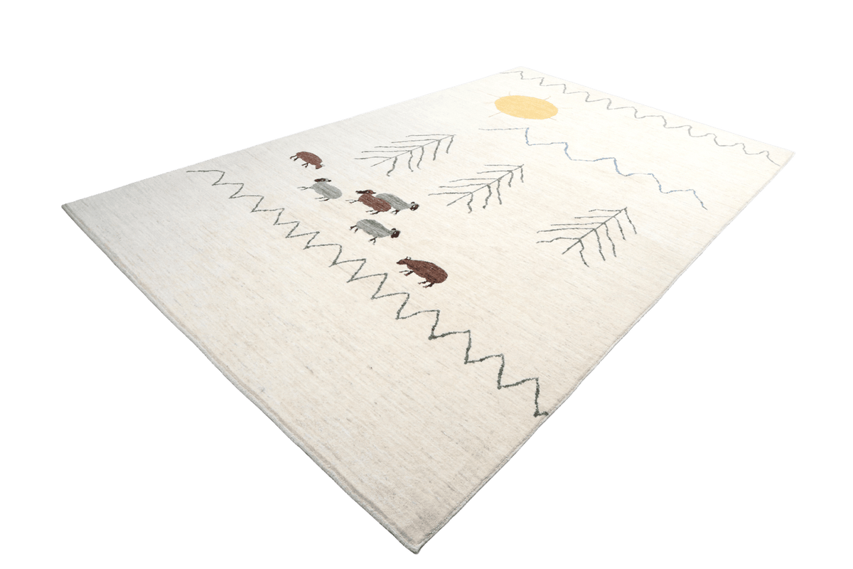 Berber — Handmade, 203x295 cm, Beige, 100% Cotton | View 6