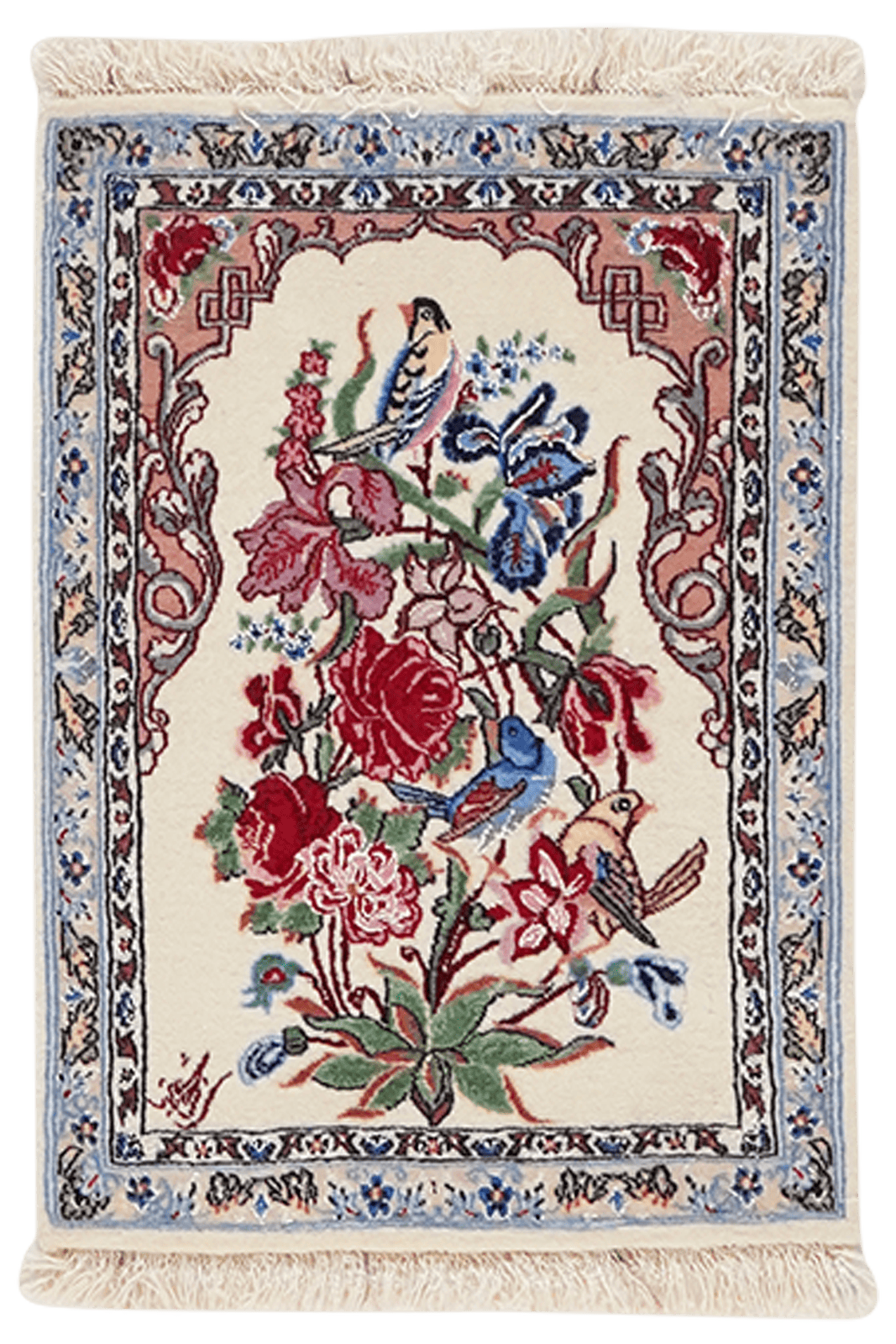 Isfahan — Hand-knotted, 37x51 cm, Beige, 100% Virgin Wool | Main view