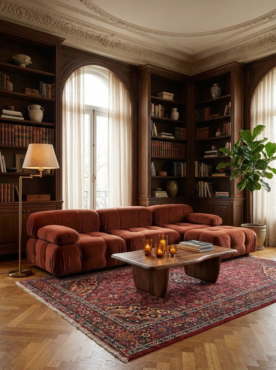 Koutabad — Hand-knotted, 150x212 cm, Red, 100% Virgin Wool | Back view
