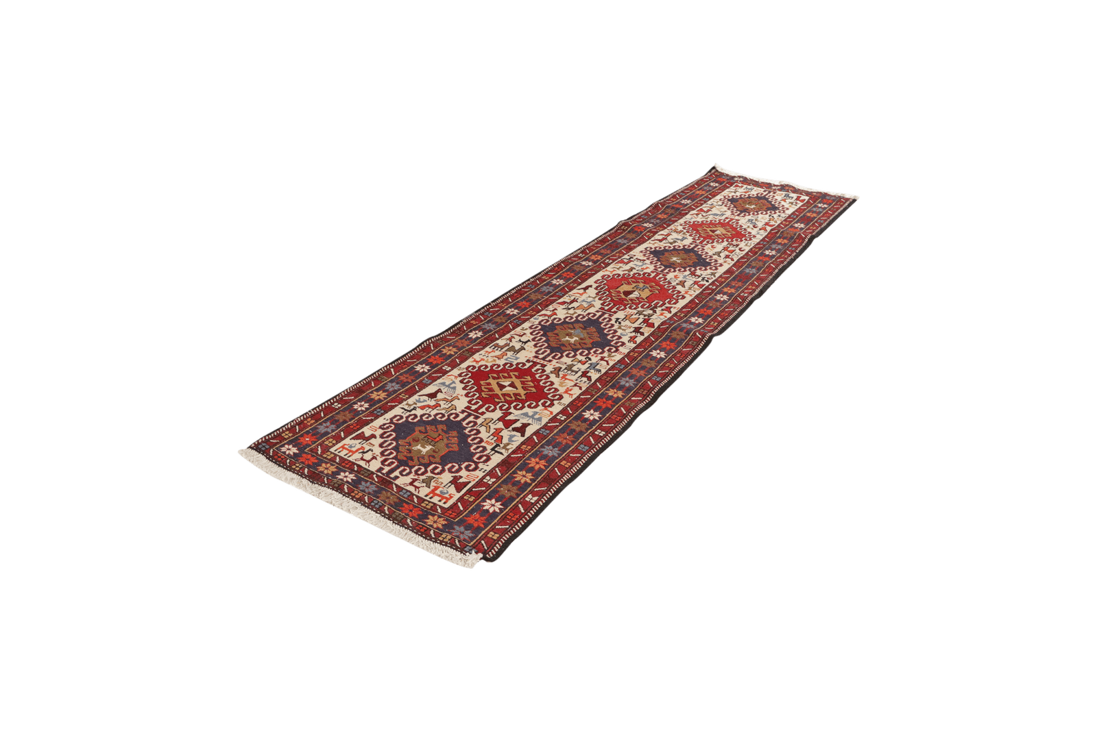 Sumak Shahsavan — Handmade, 74x275 cm, Beige, 100% Virgin Wool | View 5