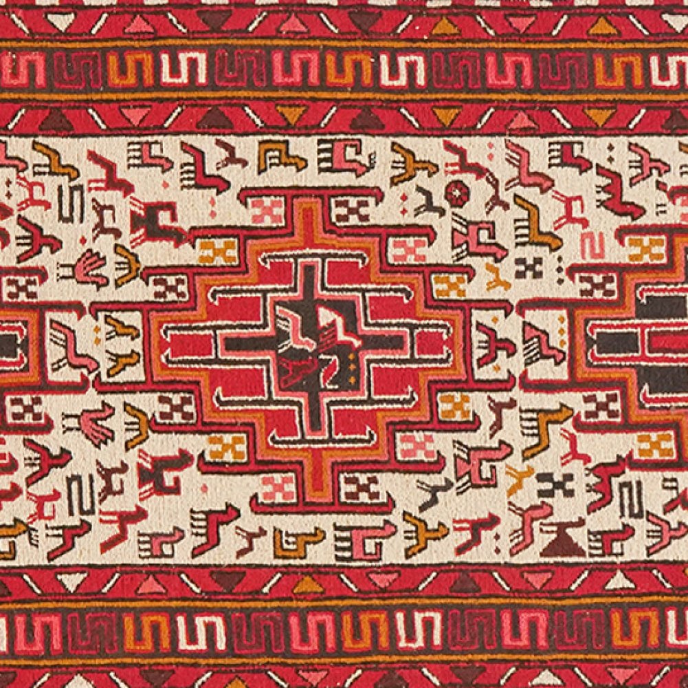 Sumak Shahsavan — Handmade, 75x289 cm, Beige, 100% Virgin Wool | View 4