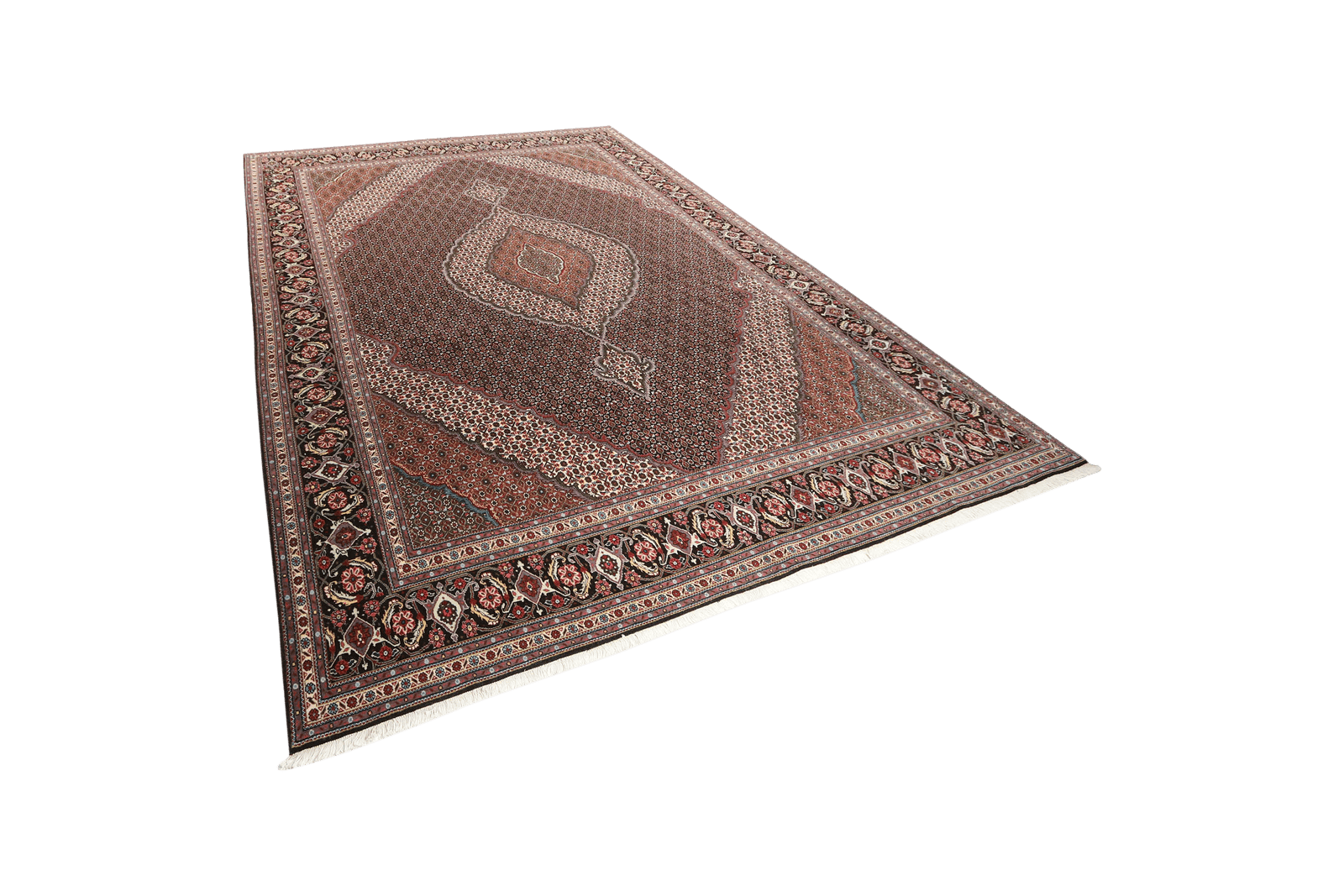 Tabriz 40 Raj — Hand-knotted, 261x355 cm, Black, 100% Virgin Wool | View 5