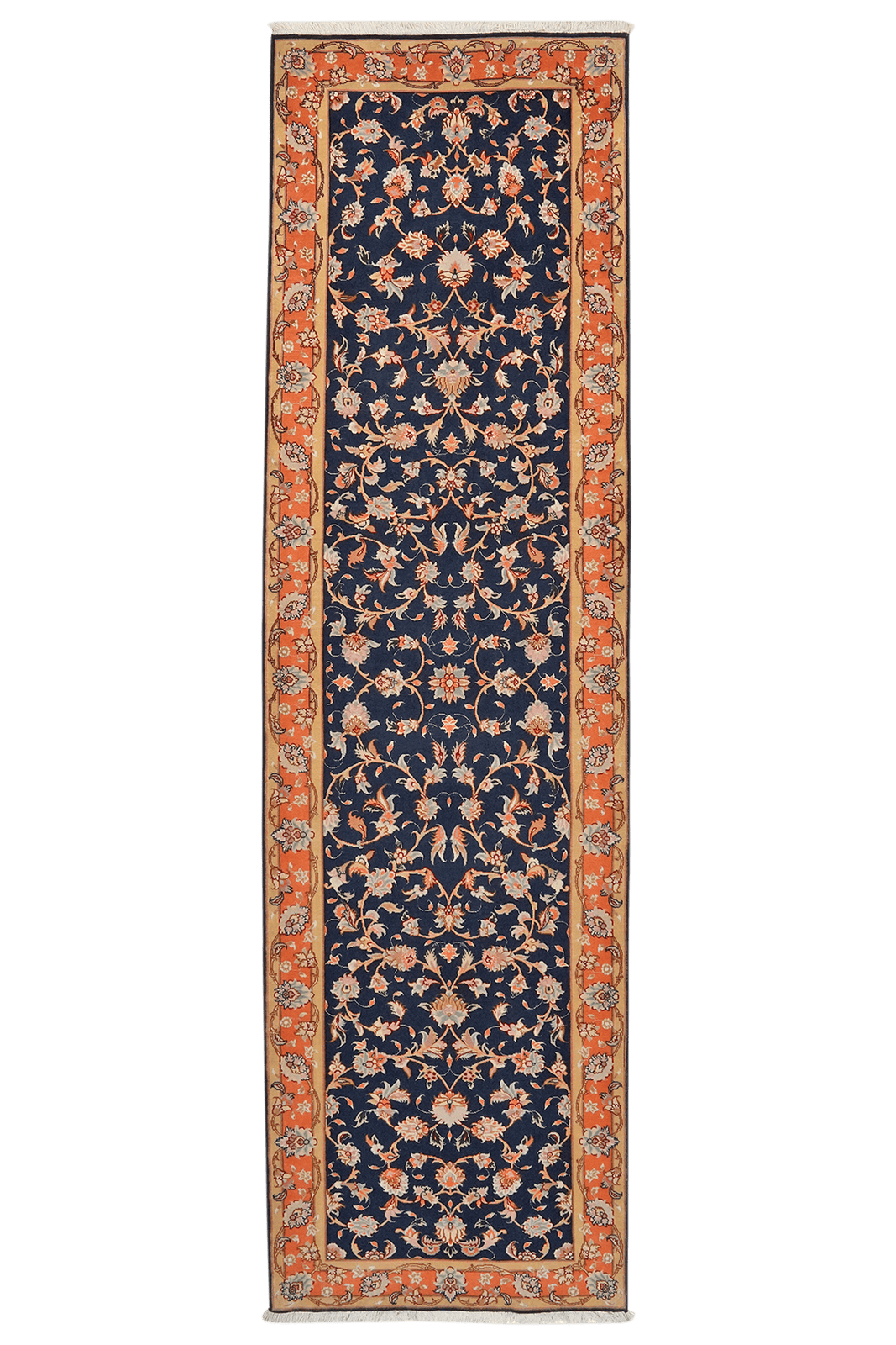 Tabriz 50 Raj — Hand-knotted, 79x281 cm, Blue, 100% Virgin Wool | Main view