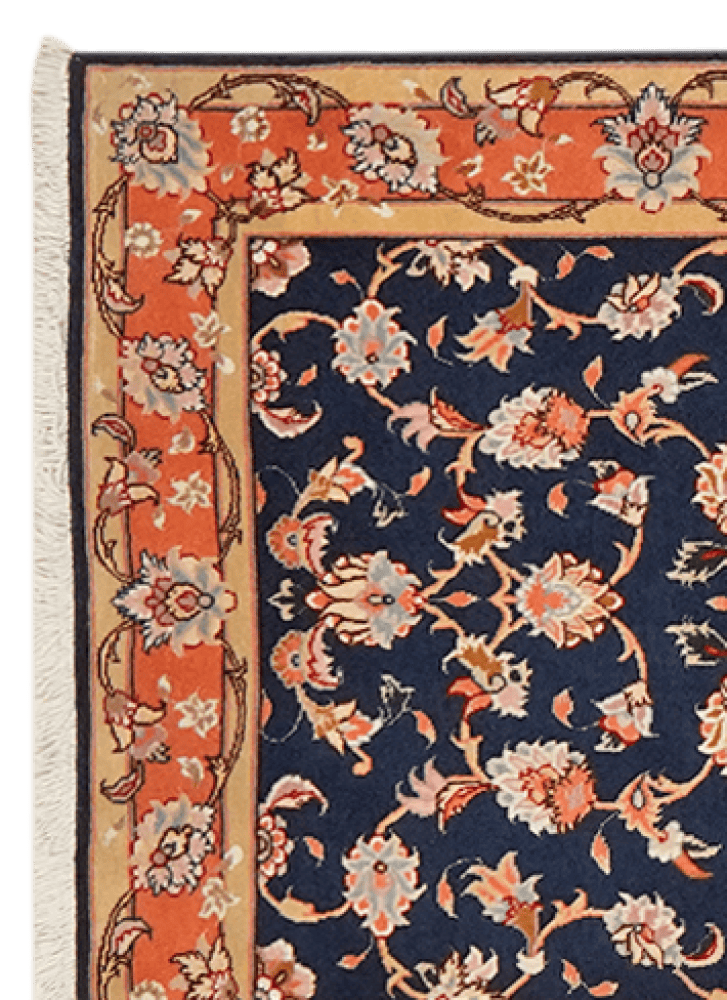 Tabriz 50 Raj — Hand-knotted, 79x281 cm, Blue, 100% Virgin Wool | View 3