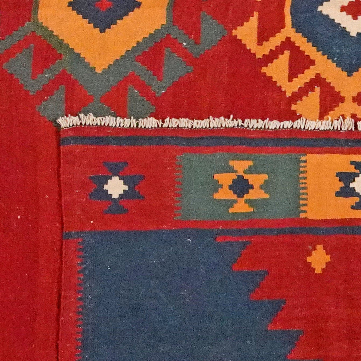 Kelim Gashgai · Tessuto a mano – Rosso, 399x305 cm (7)