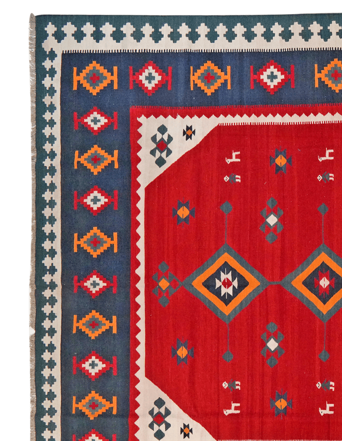 Kelim Gashgai — Handmade, 311x395 cm, Red, 100% Virgin Wool | View 3