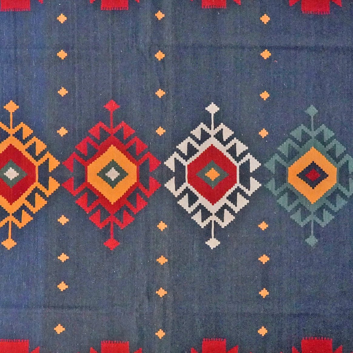 Kelim Gashgai — Handmade, 307x400 cm, Blue, 100% Virgin Wool | View 4