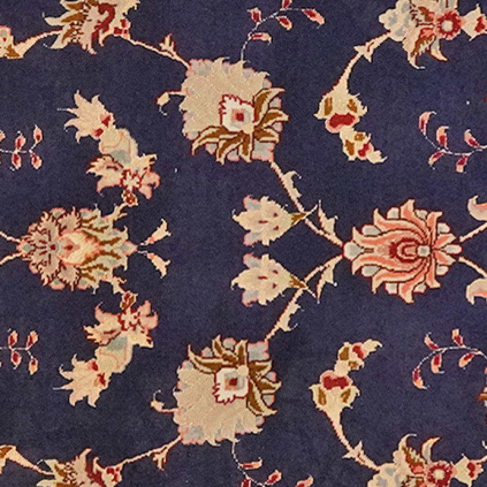 Tabriz 50 Raj — Hand-knotted, 75x201 cm, Blue, 100% Virgin Wool | View 4