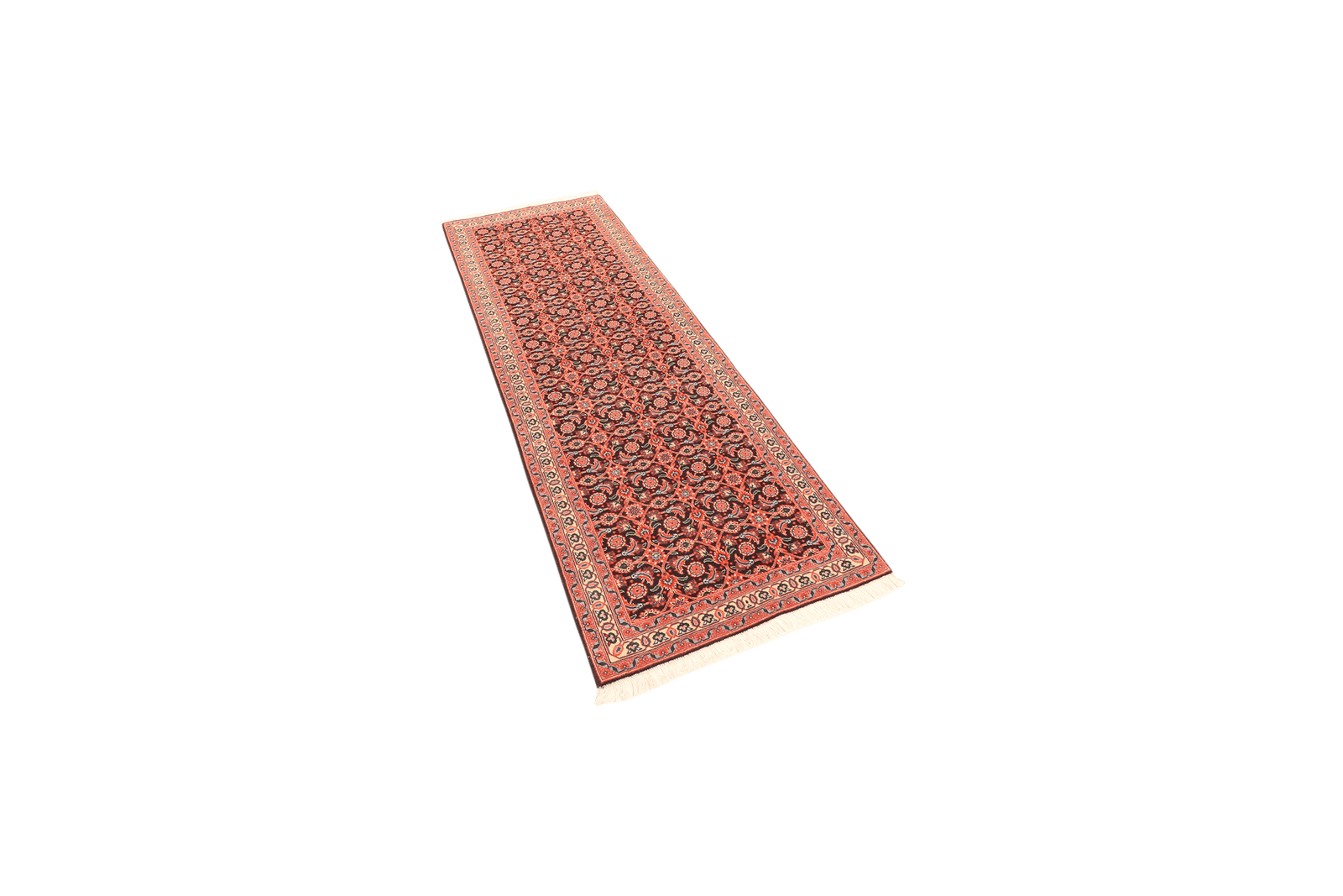 Tabriz 50 Raj — Hand-knotted, 65x199 cm, Black, 100% Virgin Wool | View 5