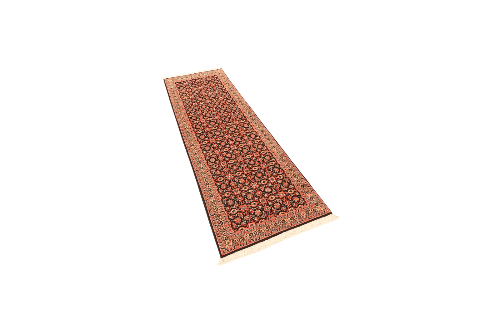 Tabriz 50 Raj — Hand-knotted, 64x200 cm, Black, 100% Virgin Wool | View 5