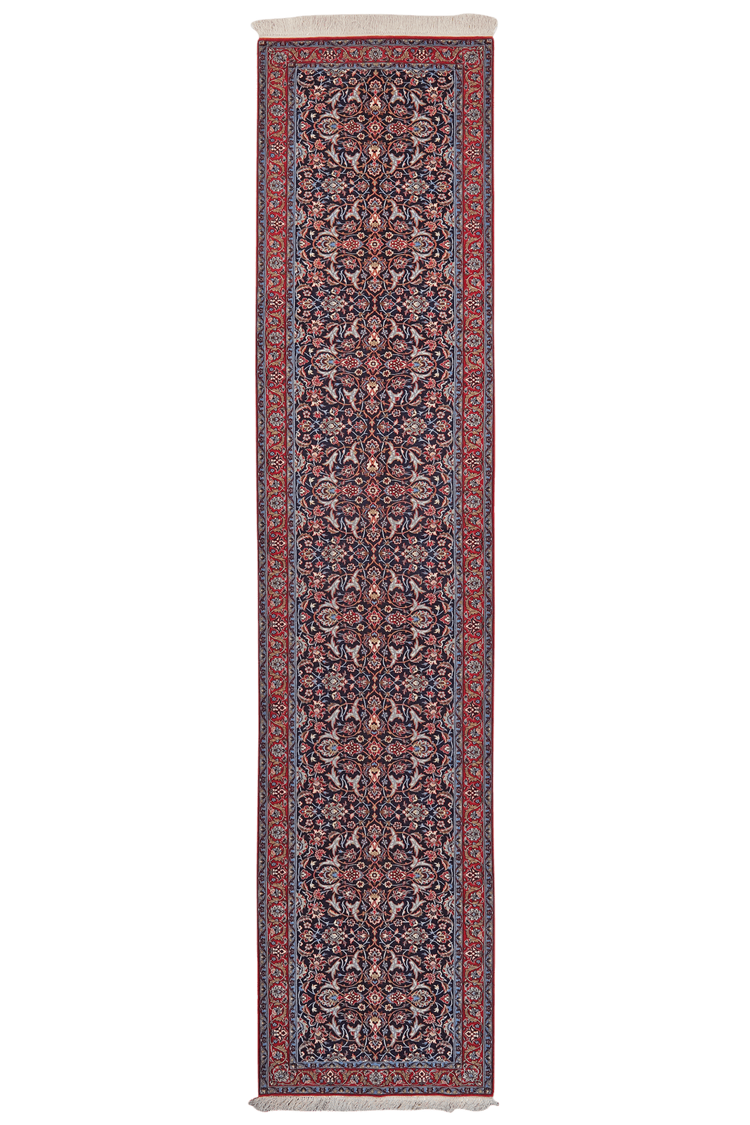 Isfahan — Hand-knotted, 88x394 cm, Blue, 100% Virgin Wool | Main view