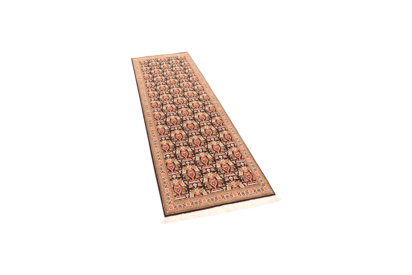 Tabriz 50 Raj — Hand-knotted, 66x204 cm, Black, 100% Virgin Wool | View 5