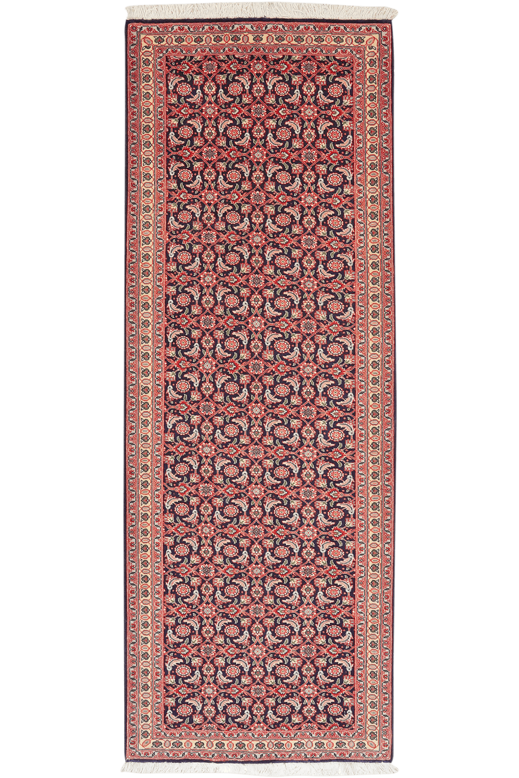 Tabriz 50 Raj — Hand-knotted, 69x191 cm, Black, 100% Virgin Wool | Main view