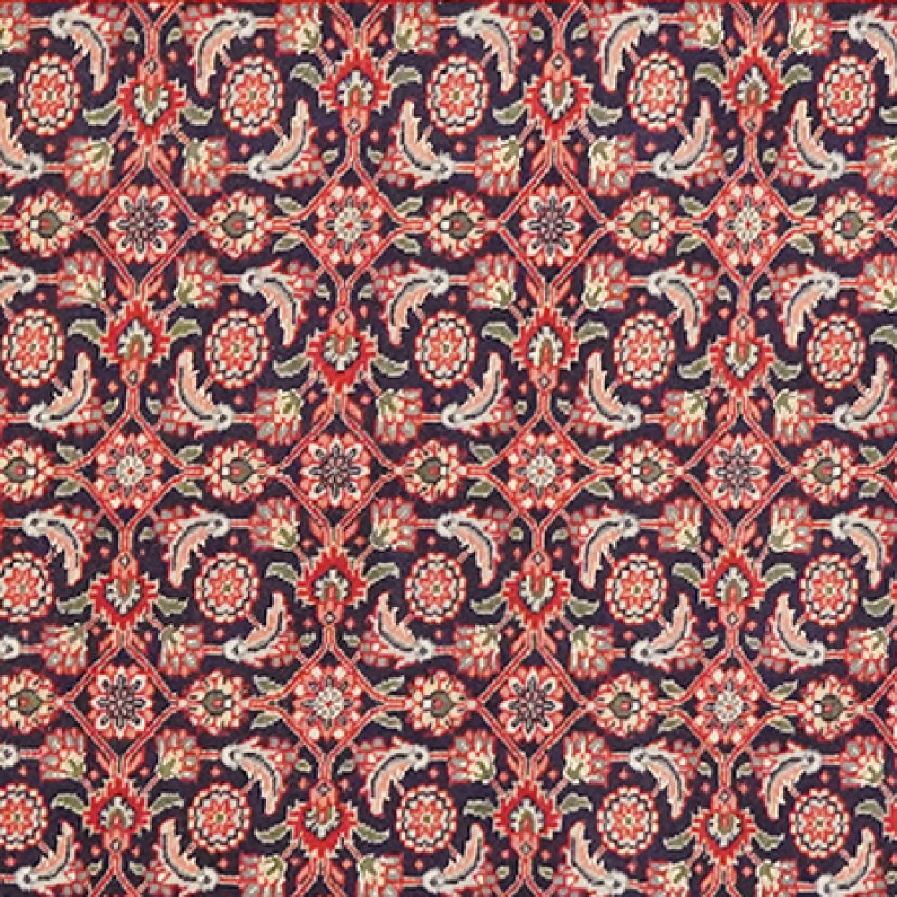 Tabriz 50 Raj — Hand-knotted, 69x191 cm, Black, 100% Virgin Wool | View 4