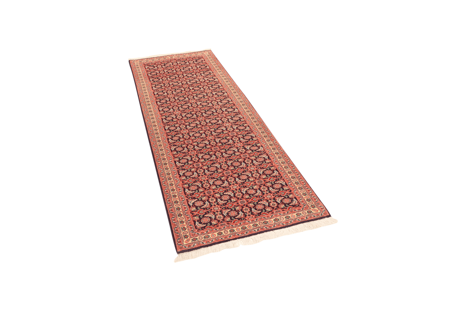 Tabriz 50 Raj — Hand-knotted, 69x191 cm, Black, 100% Virgin Wool | View 5