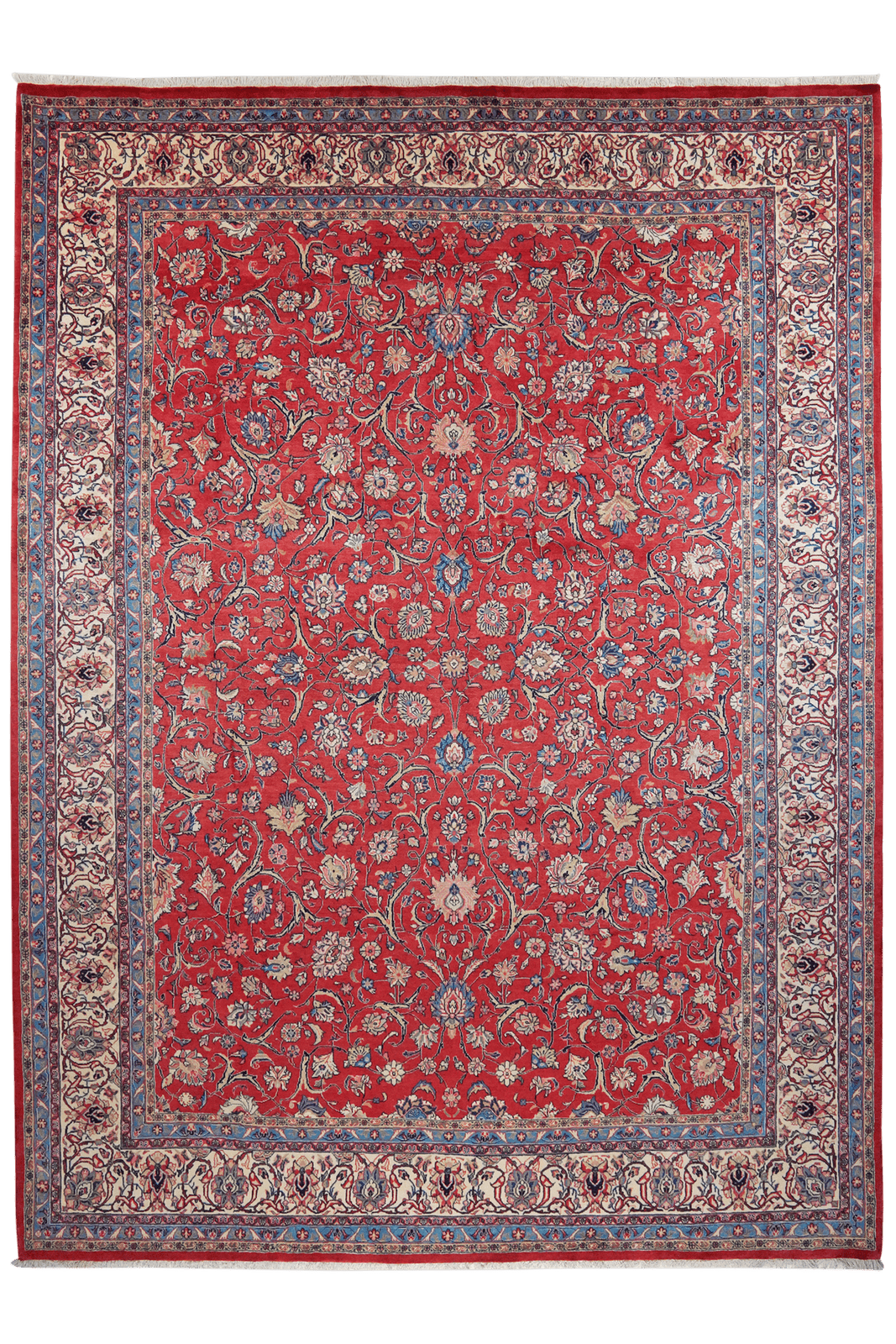 Sarough — Hand-knotted, 277x374 cm, Red, 100% Virgin Wool | Main view