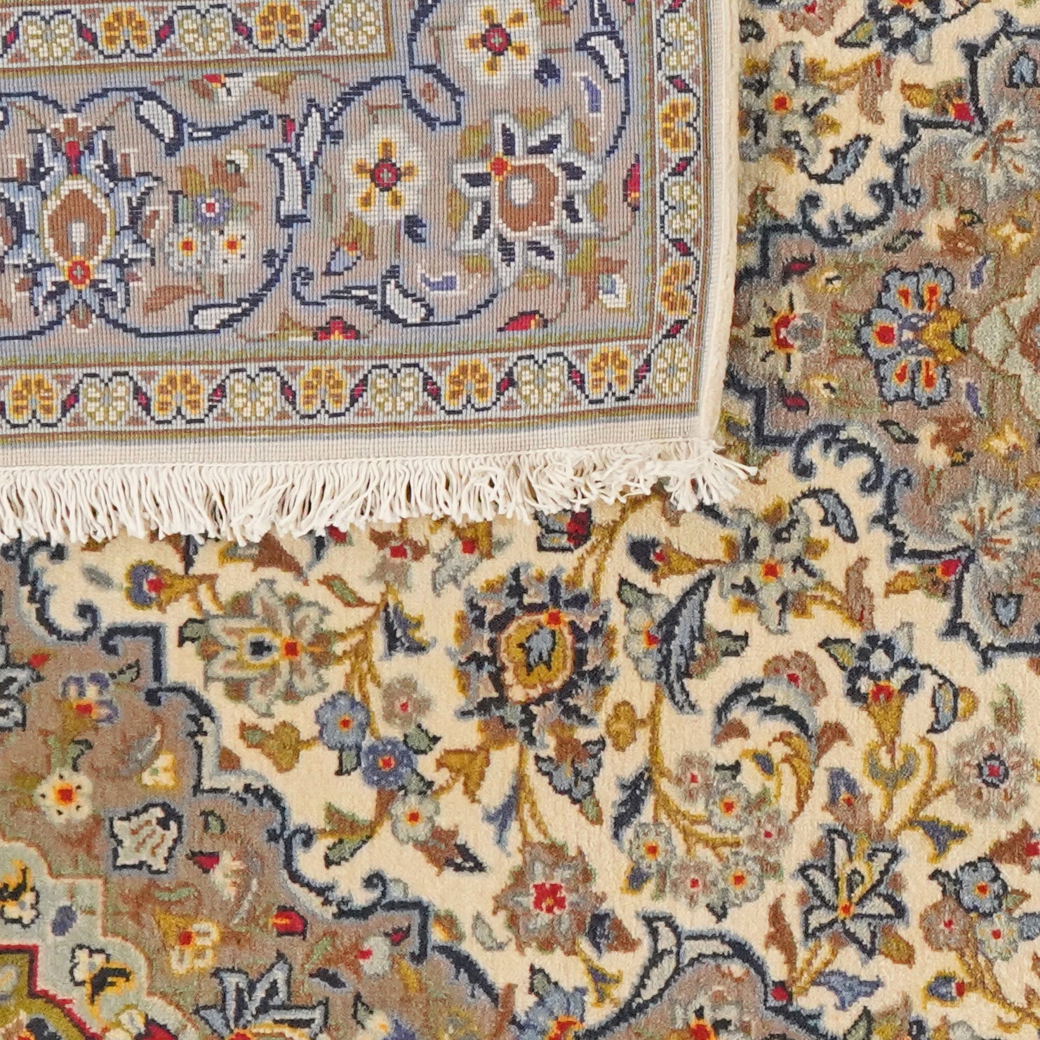 Kashan — Hand-knotted, 113x169 cm, Beige, 100% Virgin Wool | View 6