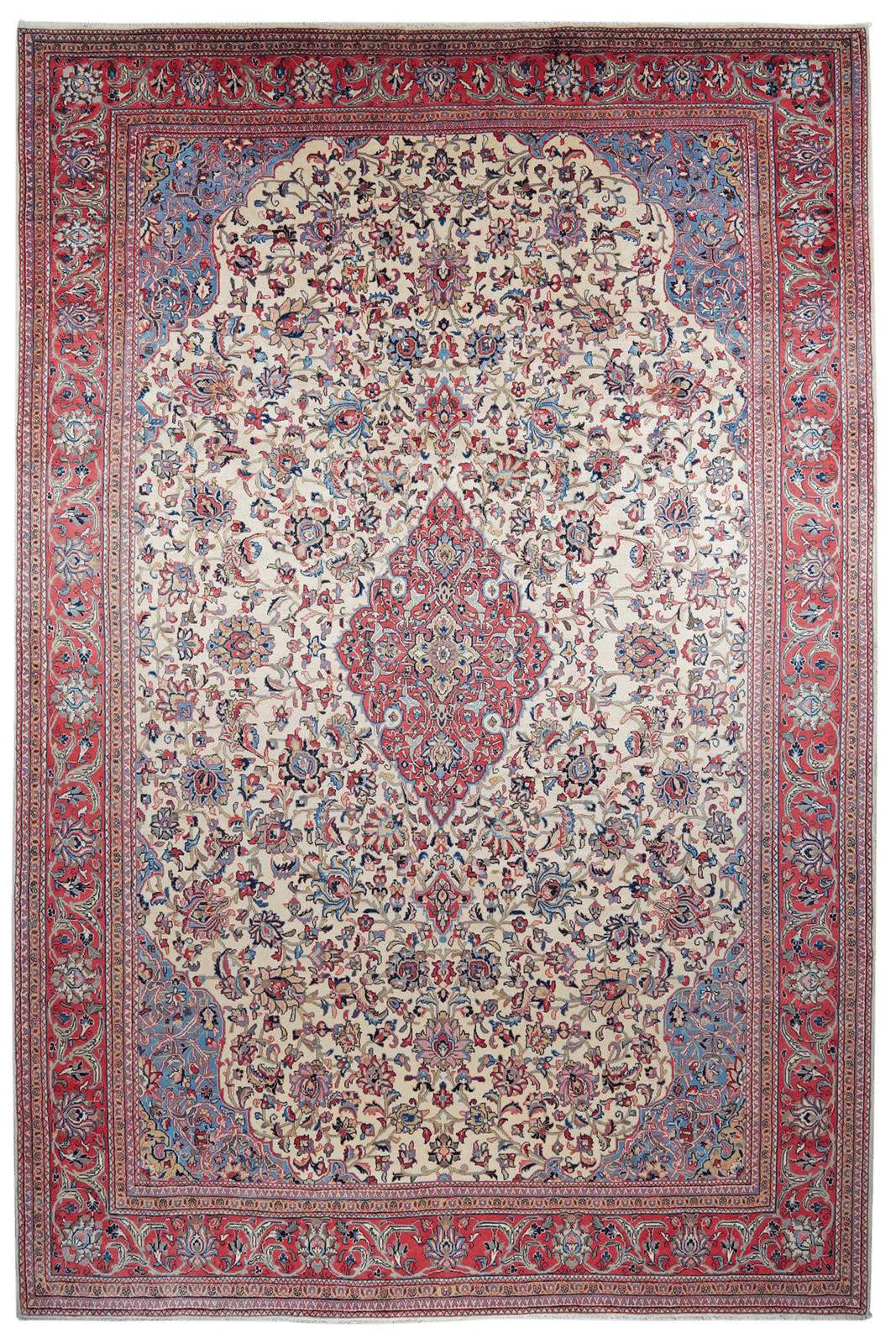 Sarough — Hand-knotted, 265x392 cm, Beige, 100% Virgin Wool | Main view
