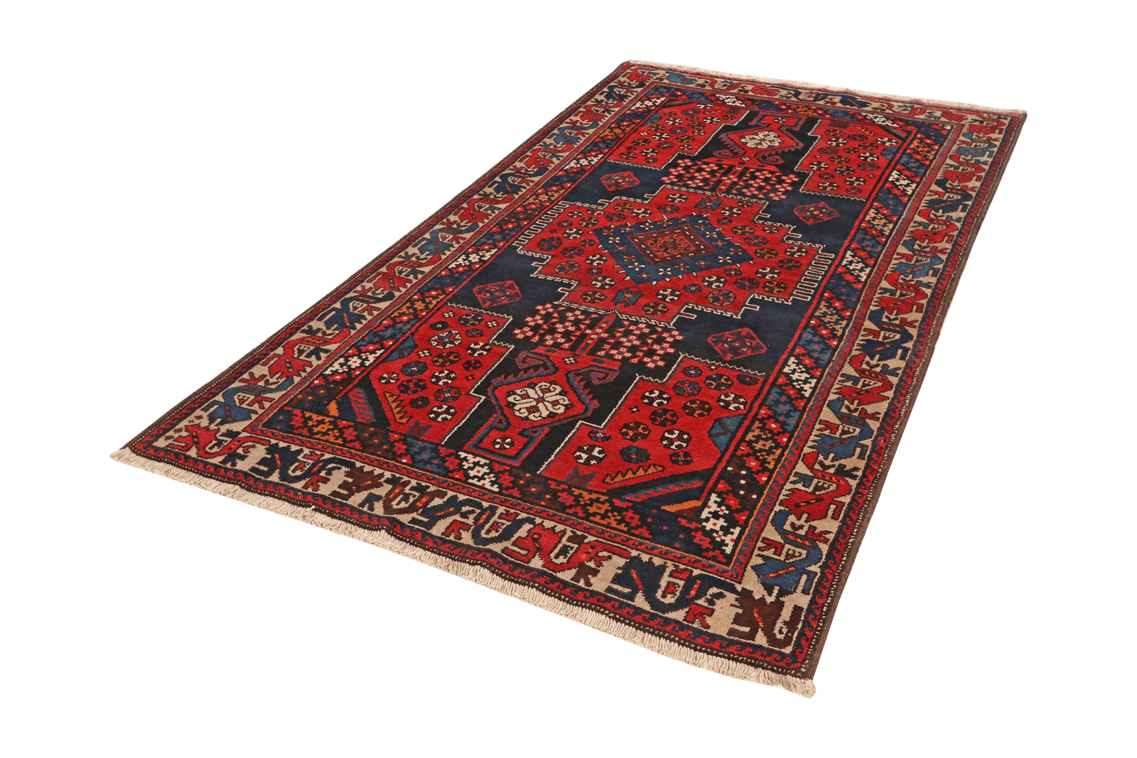 Afshar — Hand-knotted, 127x225 cm, Blue, 100% Virgin Wool | View 5