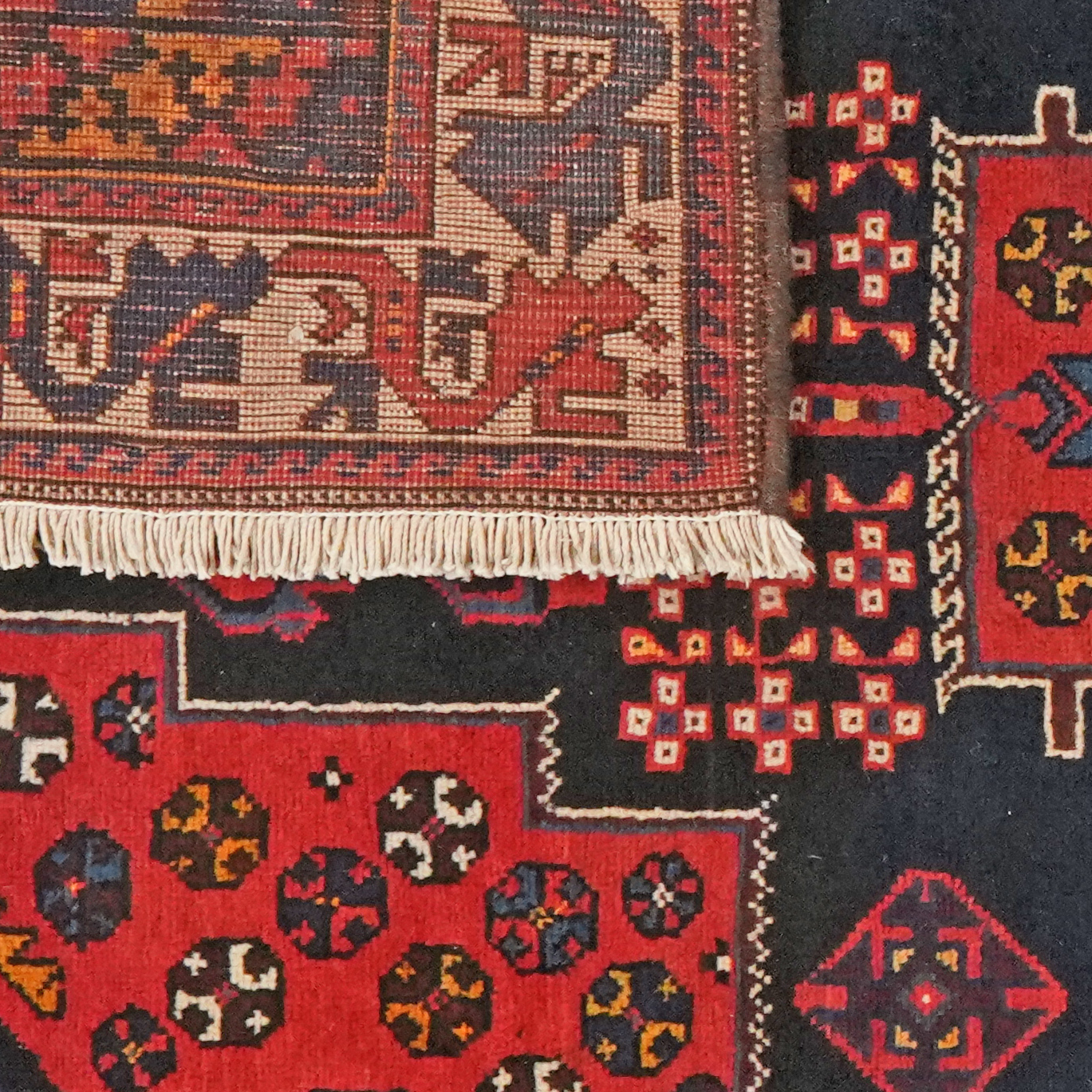 Afshar — Handgefertigt, 225x127 cm, Beige, 100% Virgin Wool | View 7