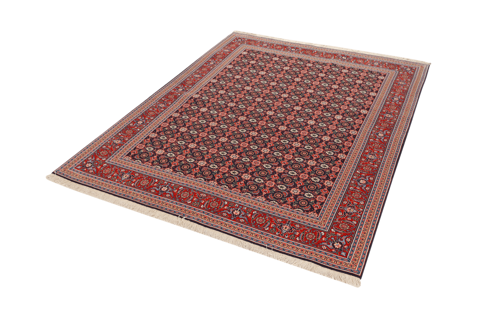 Tabriz 50 Raj — Hand-knotted, 147x190 cm, Blue, 100% Virgin Wool | View 5