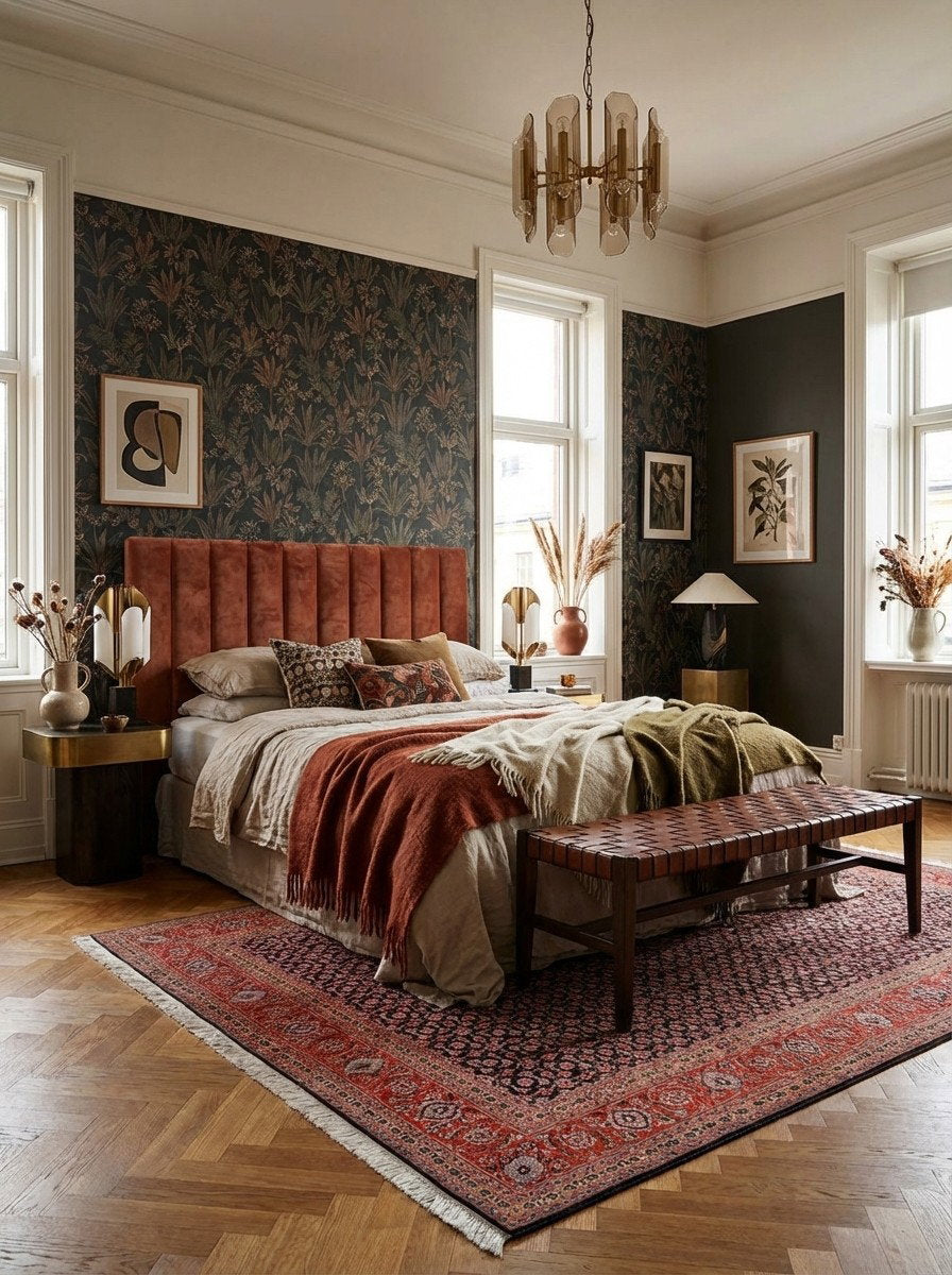 Tabriz 50 Raj — Handgefertigt, 294x199 cm, Rot, 100% Virgin Wool | Back view