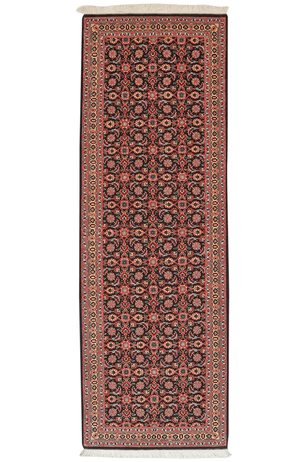 Tabriz 50 Raj — Hand-knotted, 67x199 cm, Blue, 100% Virgin Wool | Main view