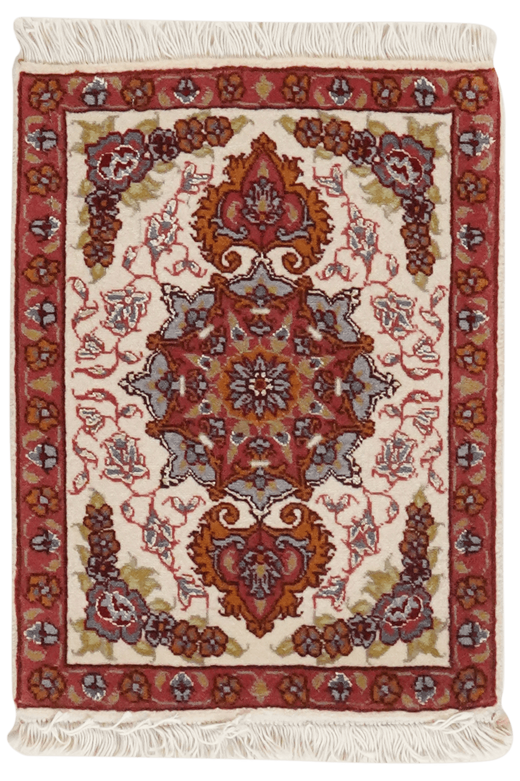Tabriz 50 Raj — Hand-knotted, 33x45 cm, Beige, 100% Virgin Wool | Main view