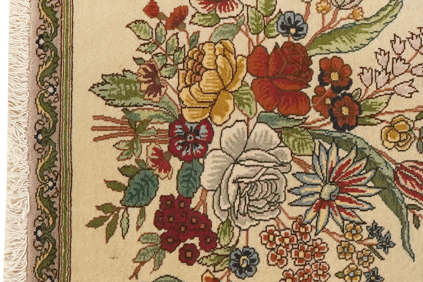 Tabriz Old — Hand-knotted, 53x63 cm, Beige, 100% Virgin Wool | View 3