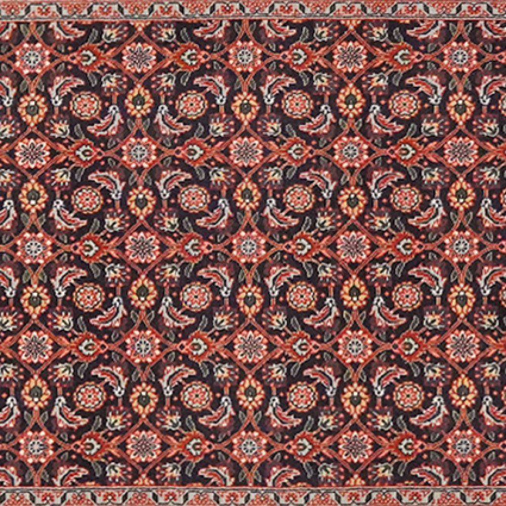 Tabriz 50 Raj — Hand-knotted, 75x302 cm, Black, 100% Virgin Wool | View 4