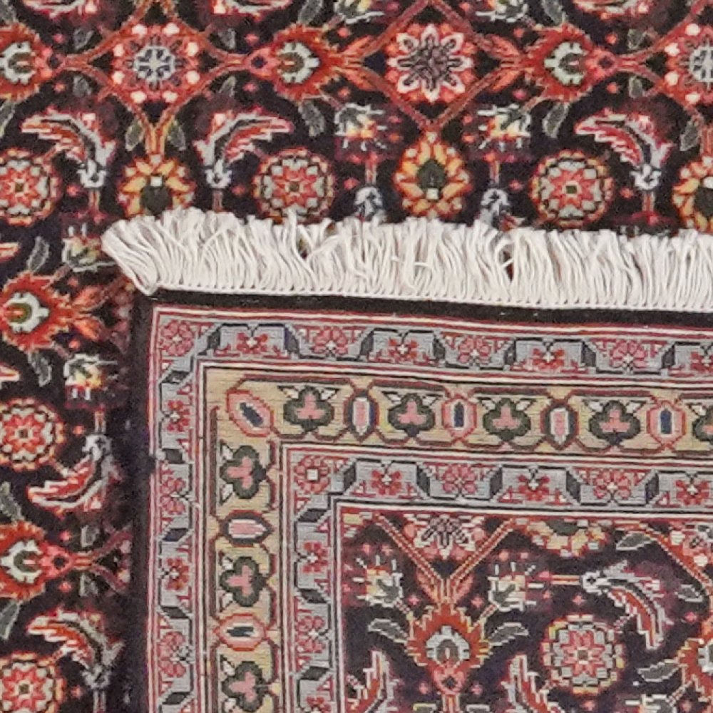 Tabriz 50 Raj — Hand-knotted, 75x302 cm, Black, 100% Virgin Wool | View 6