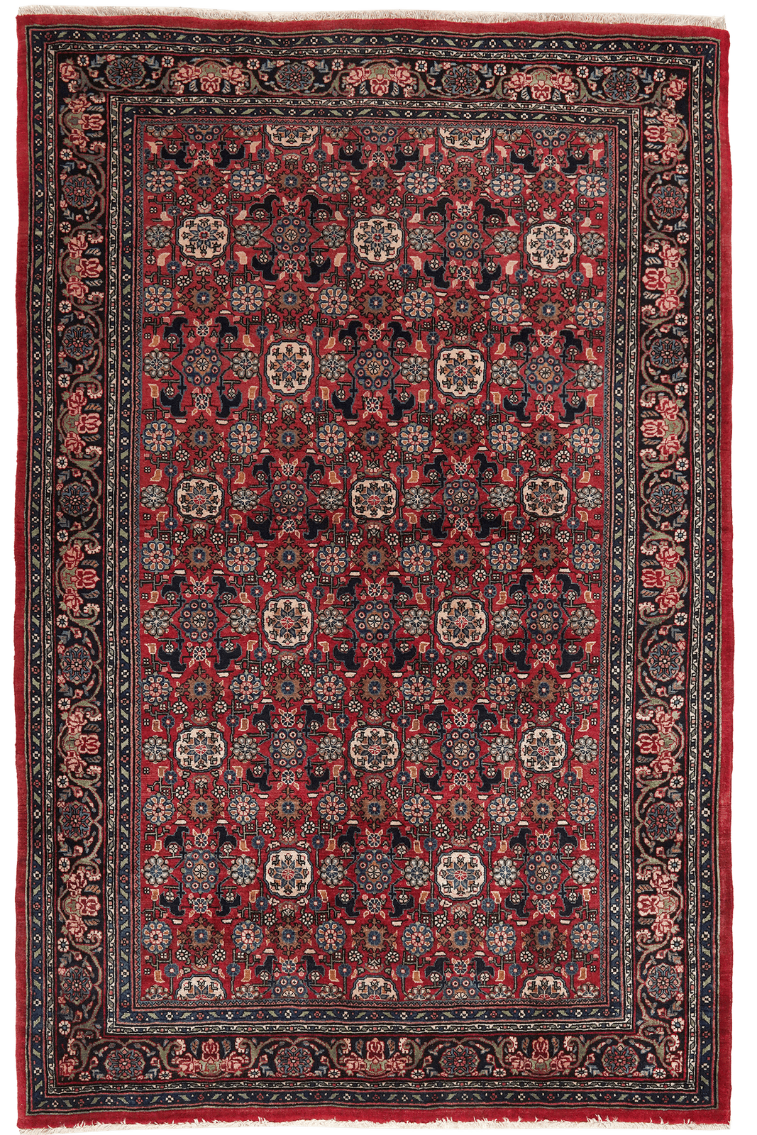 Bidjar — Hand-knotted, 138x217 cm, Red, 100% Virgin Wool | Main view