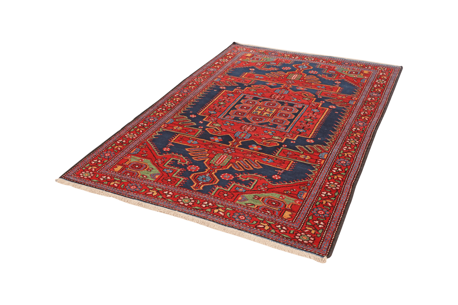 Mahabad — Hand-knotted, 130x195 cm, Blue, 100% Virgin Wool | View 5