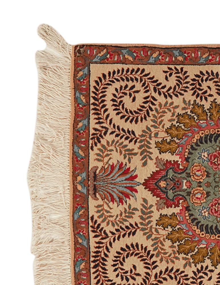 Tabriz Old — Hand-knotted, 63x81 cm, Beige, 100% Virgin Wool | View 3