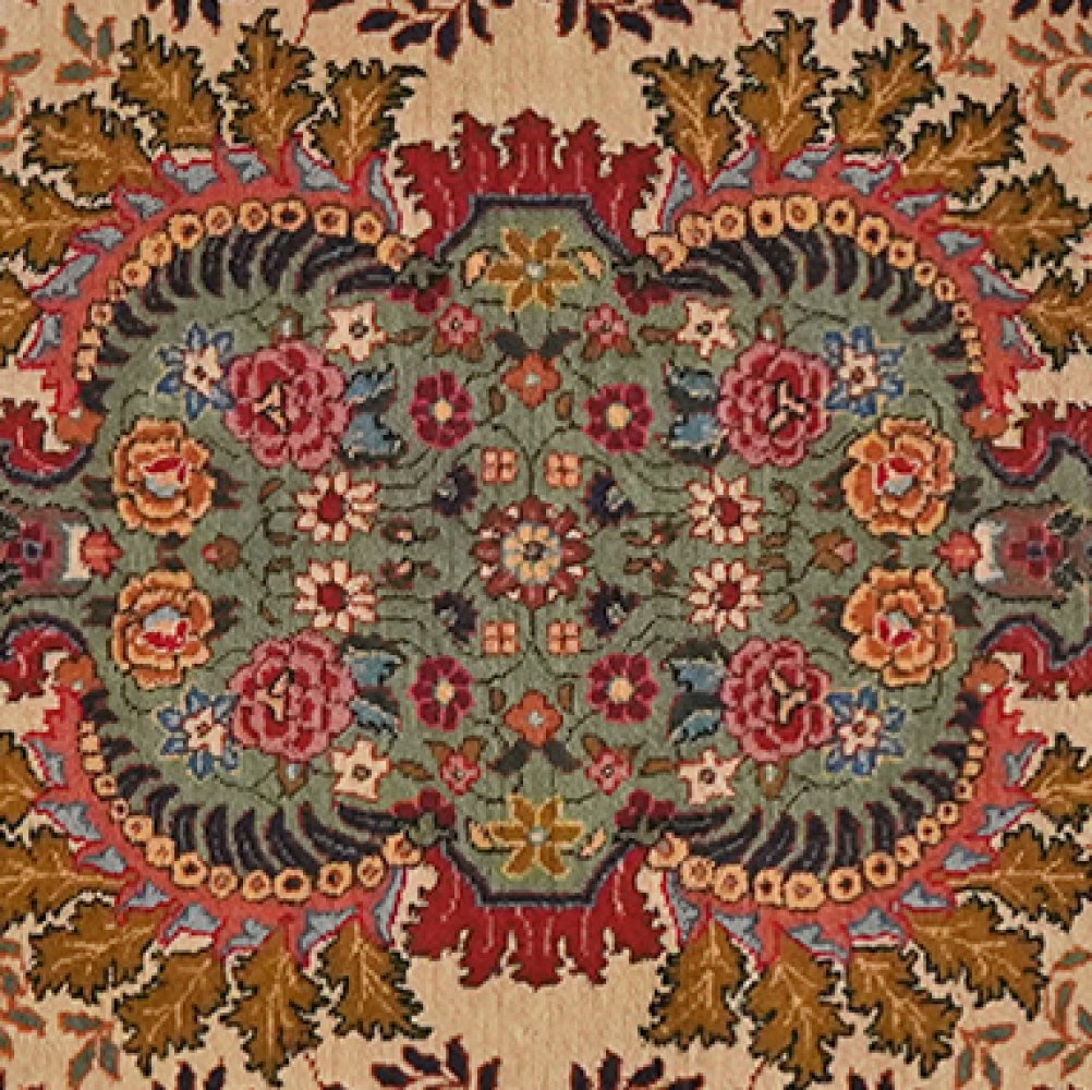 Tabriz Old — Hand-knotted, 63x81 cm, Beige, 100% Virgin Wool | View 4