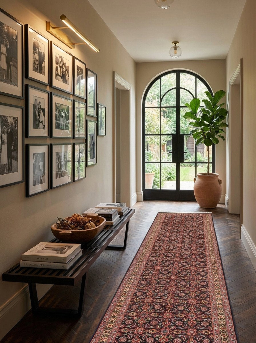 Tabriz 50 Raj — Handgefertigt, 199x65 cm, Beige, 100% Virgin Wool | Detail view